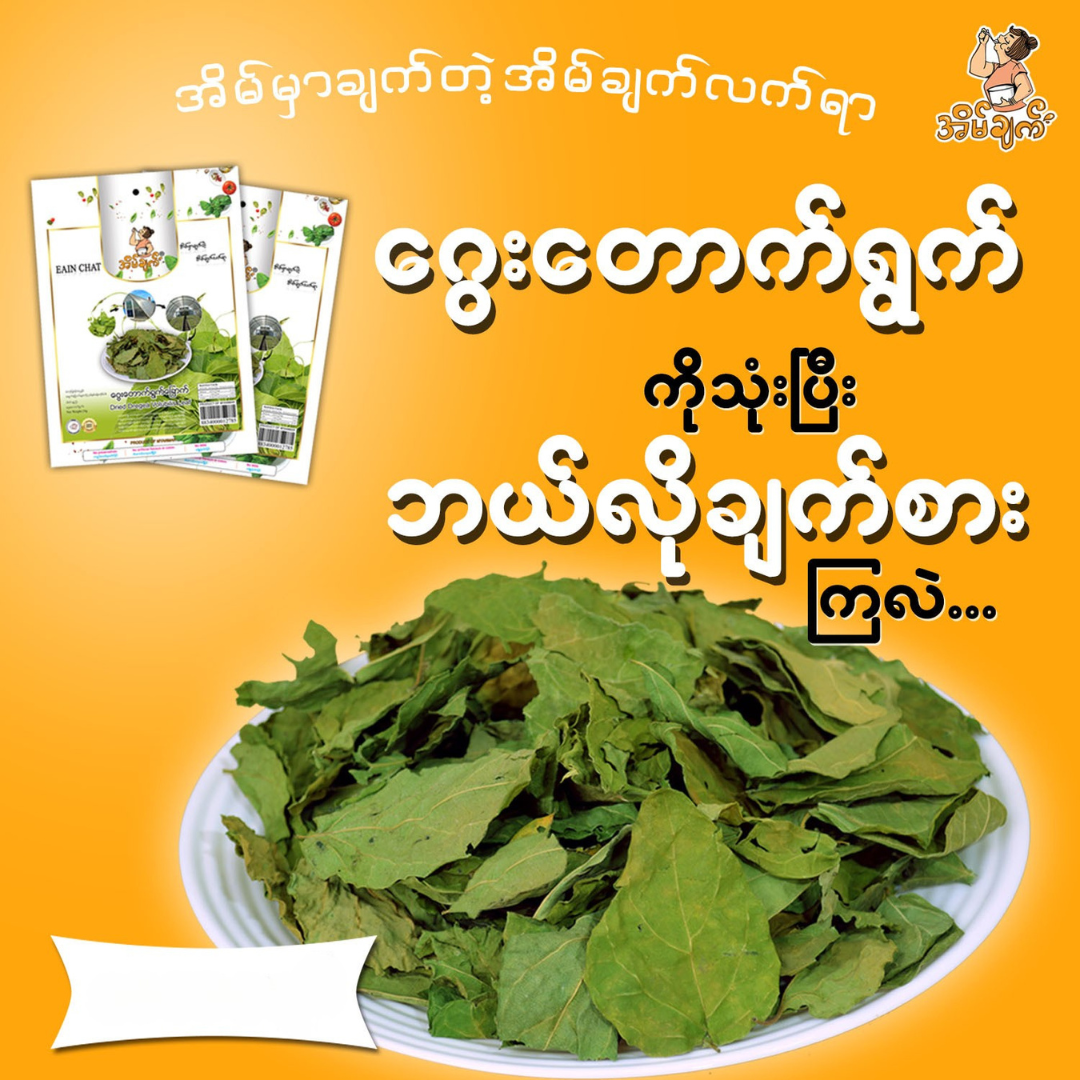 အိမ်ချက်ဂွေးထောက်ရွက်ခြောက်(၂၄)ဂရမ် (Eain Chat Dried Dregea Volubilis Leaf)