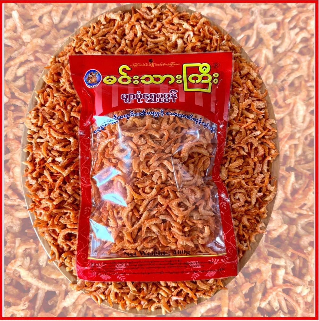 မင်းသားကြီး ဖျာပုံရွှေပုဇွန်ခြောက်(160g)Min Thar Gyi Prawn Fry