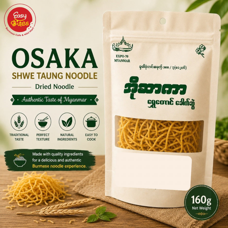 Osaka Shwe Taung Dried Noodle 160g | အိုဆာကာ ရွှေတောင်ခေါက်ဆွဲ 160g