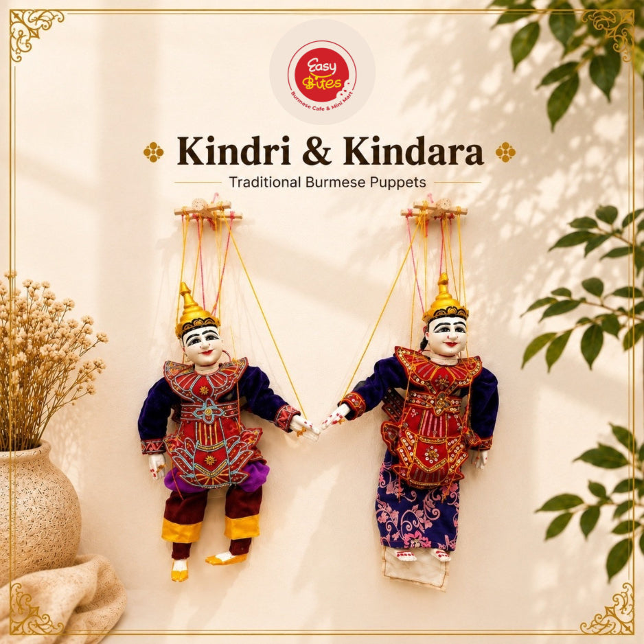 Myanmar Marionette Kindari & Kindara Puppet Set | ကိန္ဒရီ၊ ကိန္ဒရာ ရုပ် | Handmade Traditional Myanmar Puppets