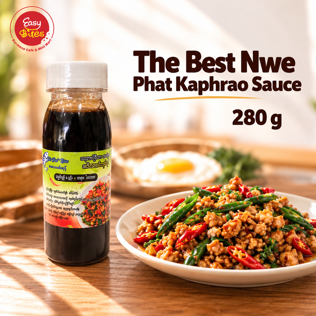 The Best Nwe ဖက်ကဖောင် (The Best Nwe Phat Kaphrao Sauce)