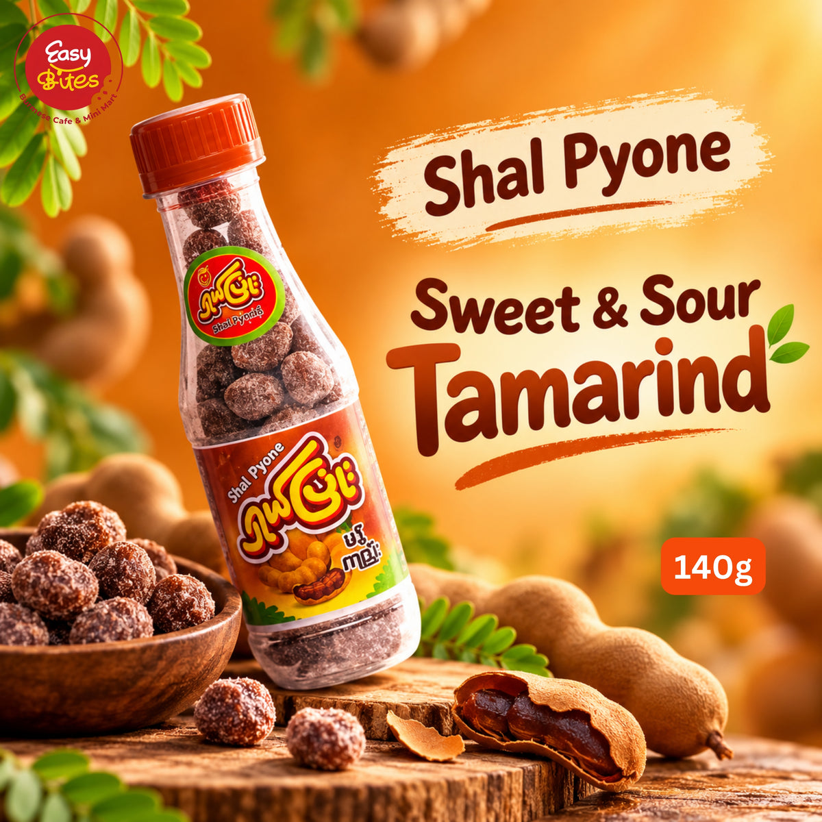 ရှယ်ပြုံး မန်ကျည်းချိုချဉ်အရသာ (Shal Pyone Sweet & Sour Tamarind)