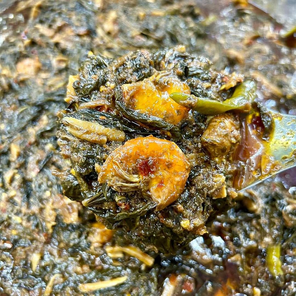 H&H ပုဇွန်ချဉ်ပေါင်ကြော် (H&H Stir Fried Roselle Leaves with Bamboo Shoot )