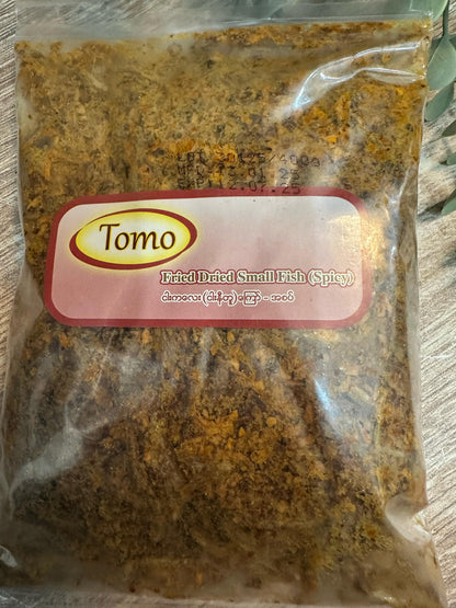 TOMO ငါးနီတူအစပ် 400g (Tomo Fried Dried Small Fish Box - Spicy)