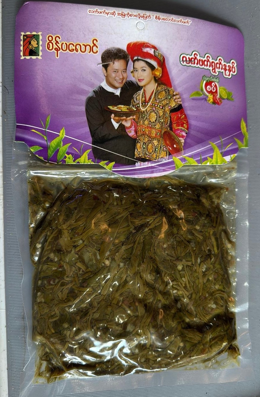 စိန်ပလောင် လက်ဖက်အစပ် (160g)