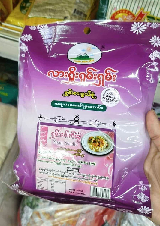 လားရှိုးရှမ်းရှမ်း ရှမ်းခေါက်ဆွဲ 100g (Lashio Shan Shan Shan Noodle)