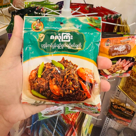 ဇလုံကြီး ပုဇွန်ကင်ပွန်းရွက်ချဉ်စပ်ချက်(40g)