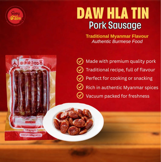 Daw Hla Tin Pork Sausage 160g | ဒေါ်လှတင် ဝက်အူချောင်း | Authentic Myanmar Sausage UK