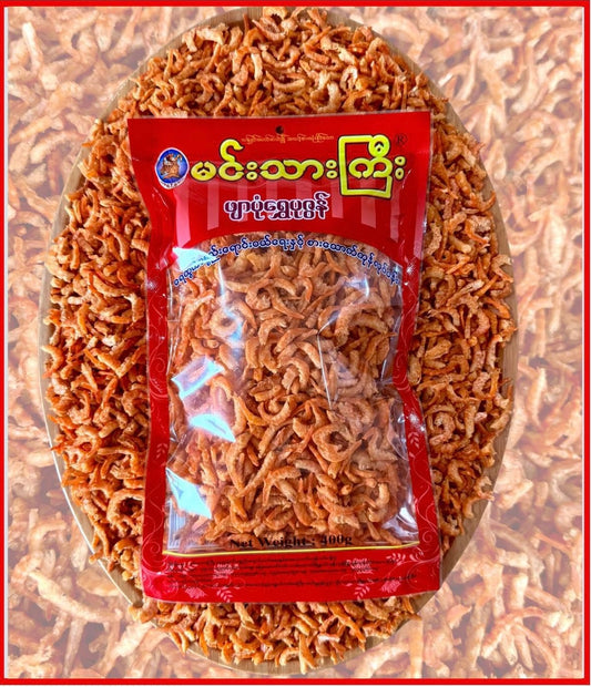 မင်းသားကြီး ဖျာပုံရွှေပုဇွန်ခြောက်(160g)Min Thar Gyi Prawn Fry