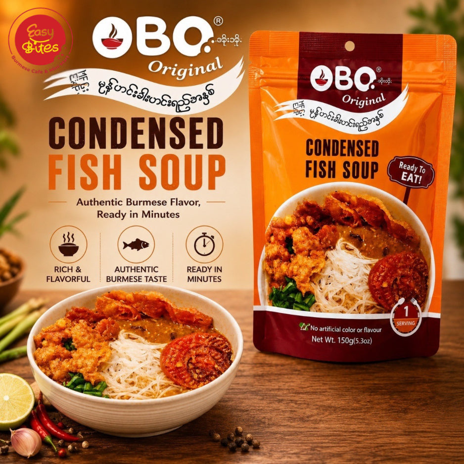 OBO Original Ready-to-Eat Mohinga Soup Base 150g | OBO တစ်ယောက်စာ မုန့်ဟင်းခါးဟင်းရည် 150g