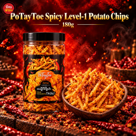 PoTayToe Spicy Level-1 Potato Chips 180g