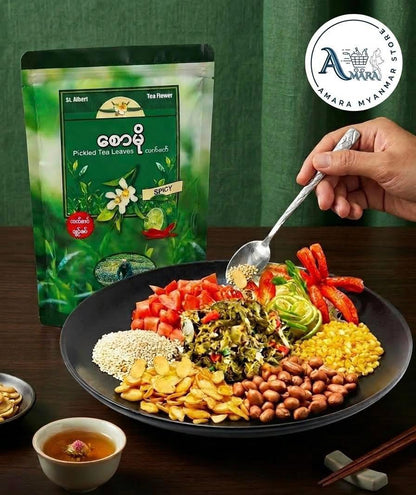 စောမို လက်ဖက်ထုတ် Spicy (ကြက်သွန်ဖြူ)
