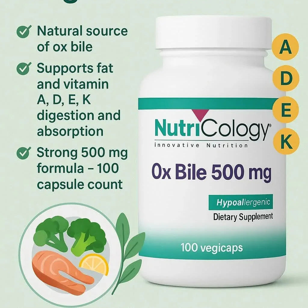 Nutricology Ox Bile 500mg 100 tablets – Easy Bites