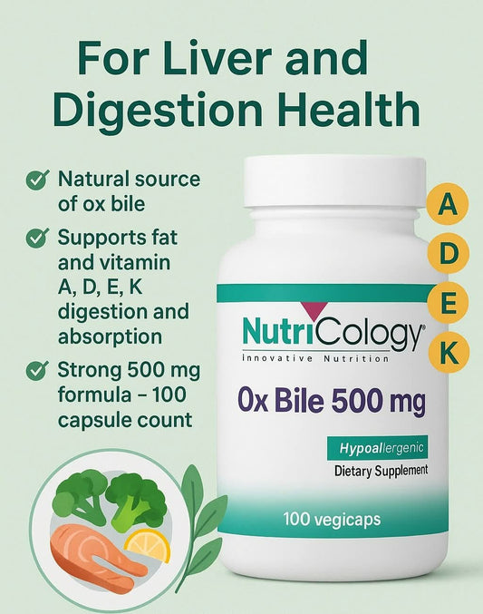 Nutricology Ox Bile 500mg 100 tablets