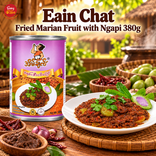 Eain Chat Fried Marian Fruit with Ngapi 380g | အိမ်ချက် မရမ်းသီးငပိကြော် 380g