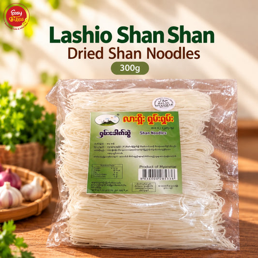 Lashio Shan Shan Dried Shan Noodles 300g | လားရှိုးရှမ်းရှမ်း ရှမ်းခေါက်ဆွဲခြောက် 300g