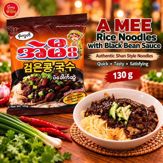 အဲမီး ပဲခေါက်ဆွဲ | A Mee Rice Noodles with Black Bean Sauce 125g