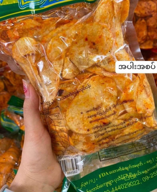 ညီမသုံးဖော် အပါးအစပ် အထုတ်ကြီး (Nyi Ma Thone Phaw Fried Potato - Spicy)
