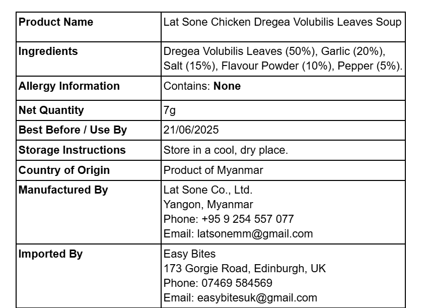 လက်ဆုံကြက်ဂွေးထောက်ဟင်းချို7g (Lat Sone Chicken Dregea Volubilis Leaves Soup)