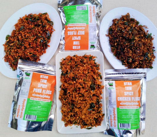 Easy Way by Noodi ထန်းတောဝက်မွှကြော်𝟏𝟏𝟎𝐠 (Easy Way by Noodi Htan Taw Spicy Pork Floss)