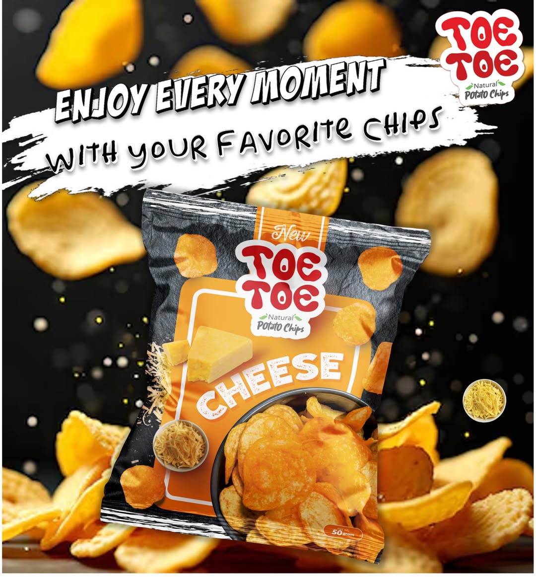 တိုးတိုး အာလူးကြော် ချိစ် 50g (Toe Toe Potato Chips Cheese)