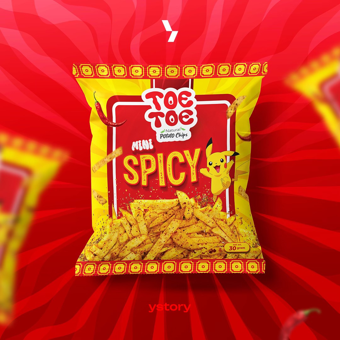 တိုးတိုး မီနီ စပိုင်စီ 30g (Toe Toe Potato Chips Mini Spicy)