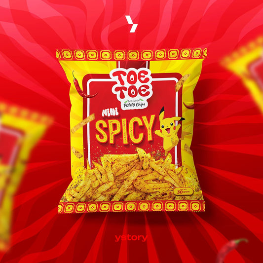 တိုးတိုး မီနီ စပိုင်စီ 30g (Toe Toe Potato Chips Mini Spicy)