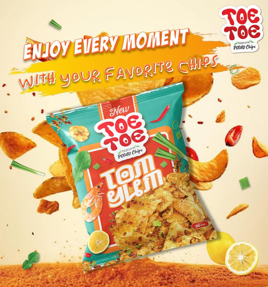 တိုးတိုး အာလူးကြော် တုန်ယမ်း 50g (Toe Toe Potato Chips Tomyum)